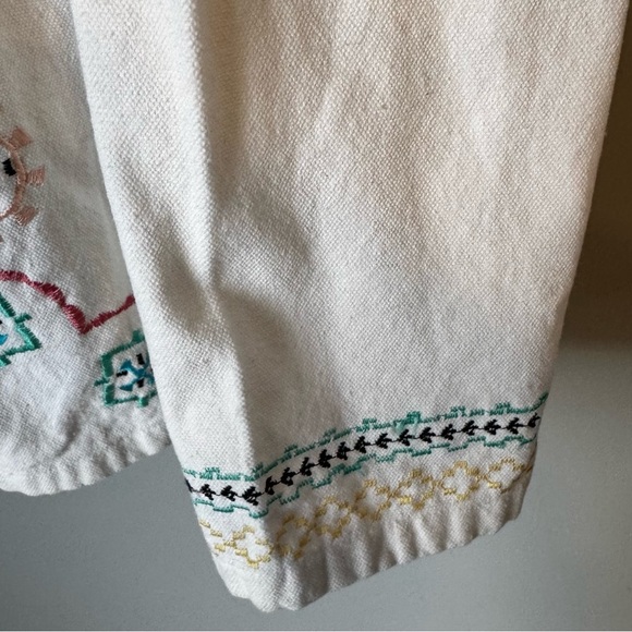 BFA Classics White Cottagecore Embroidered Denim Lightwt Button Up Jacket SZ L - Picture 6 of 6